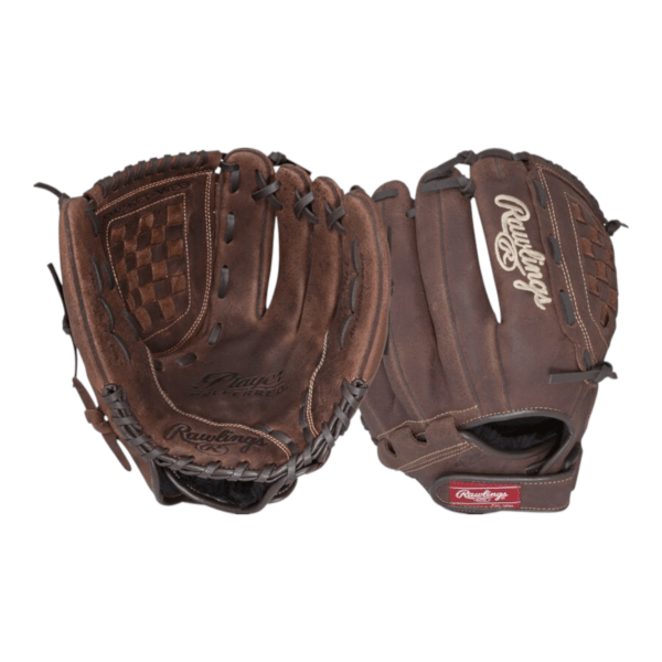 Rawlings Player Preferred 12.5-inch brown leather baseball fielder mitt with basket web for right-hand throw players.