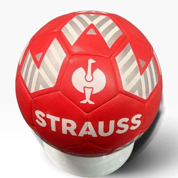 Strauss Size 5 training soccer ball in red and white